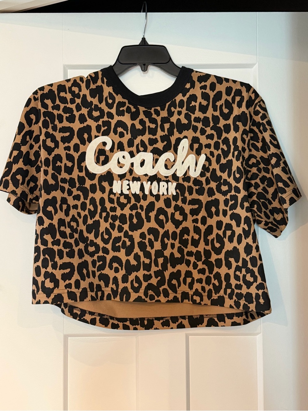 Coach Leopard Logo Tee - Black & Tan - Picture 3 of 8